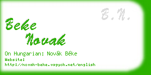 beke novak business card