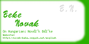 beke novak business card